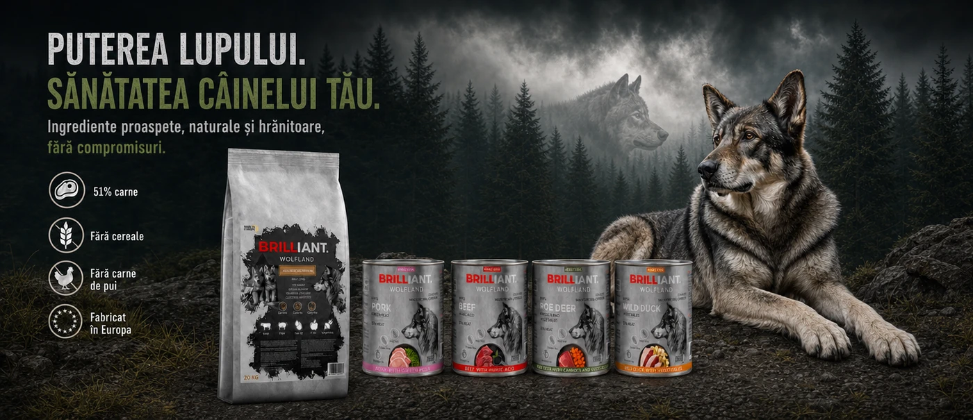 Hrana Brilliant Wolfland fără pui pentru câini