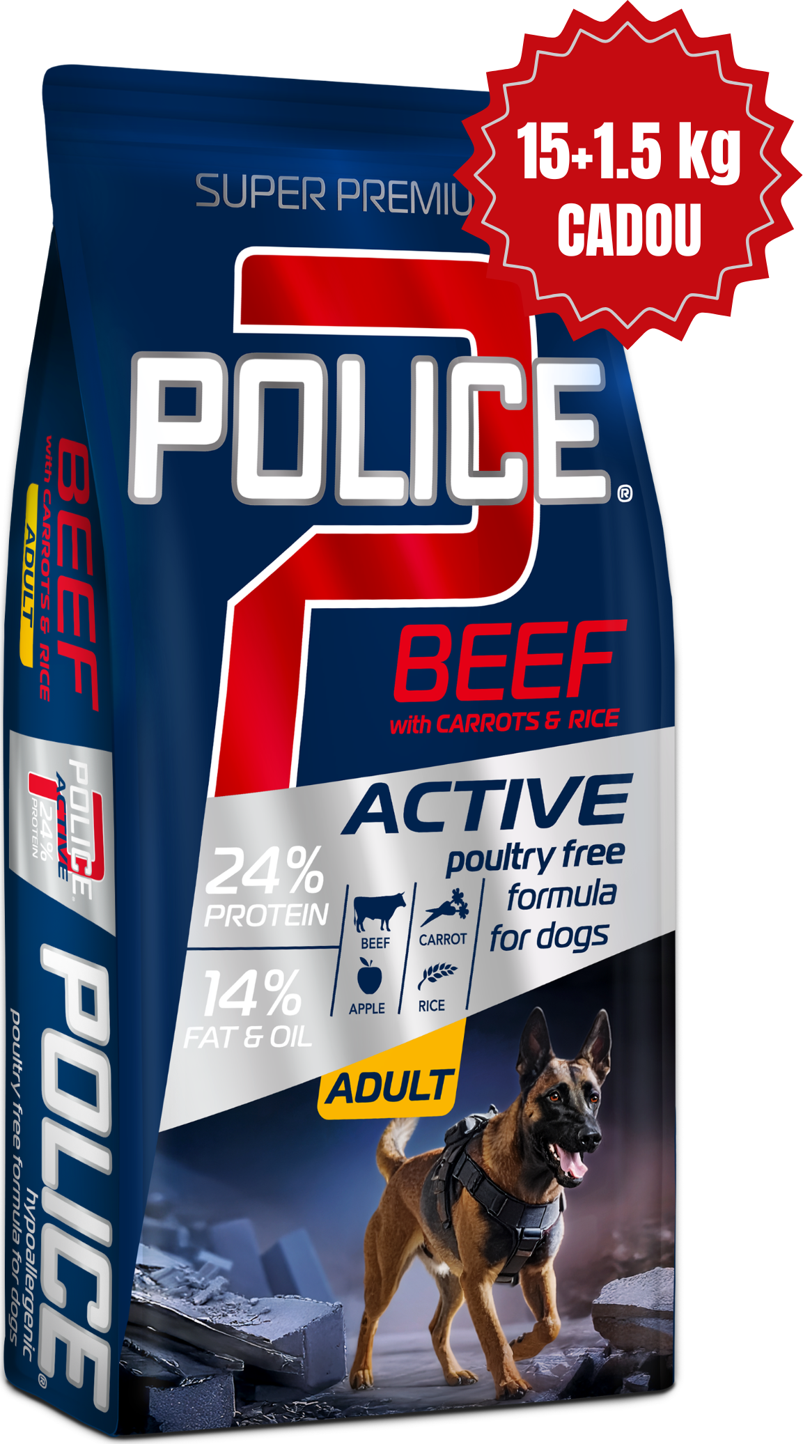 Police Adult Hypoallergenic Beef with Carrots & Rice