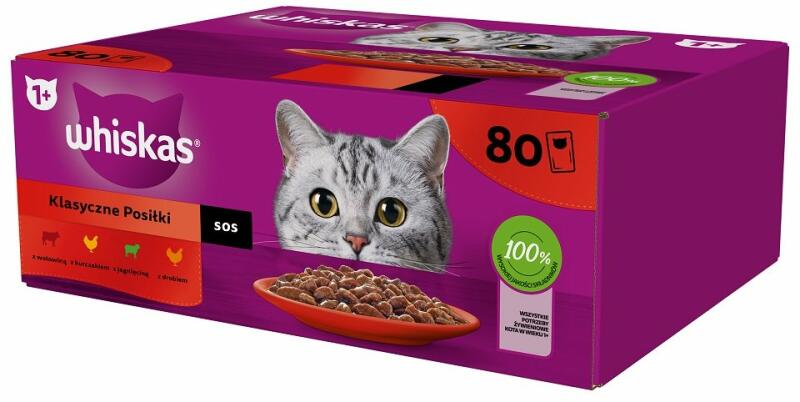 Whiskas Classic Meals in Sauce, 80 x 85 g