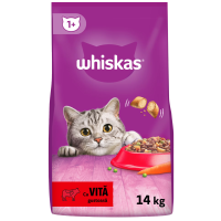 Whiskas - Hrană uscată pentru pisici adulte, cu vită
