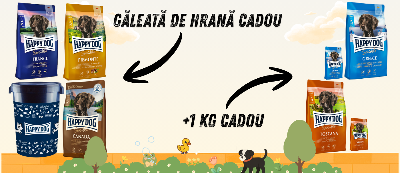 Găleată de hrană cadou, +1 kg cadou
