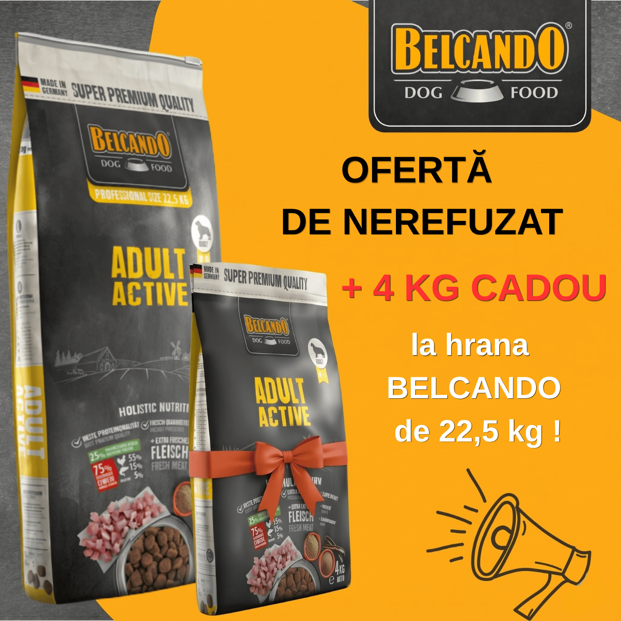 Ofertă Belcando 22,5 kg + 4 kg cadou