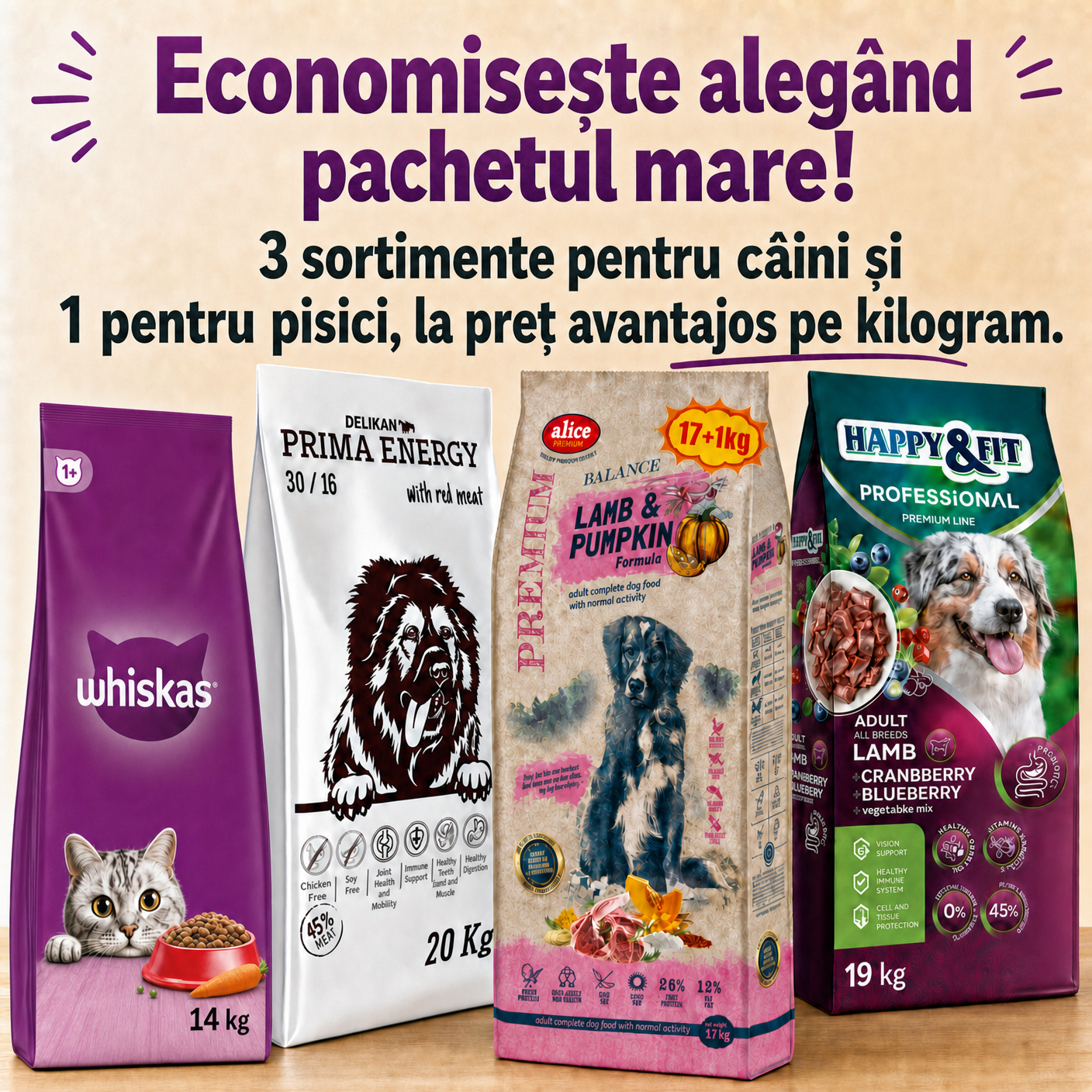Hrană pentru câini și pisici la sac mare: cum alegi ambalajul potrivit