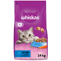 Whiskas - Hrană uscată pentru pisici adulte, cu ton