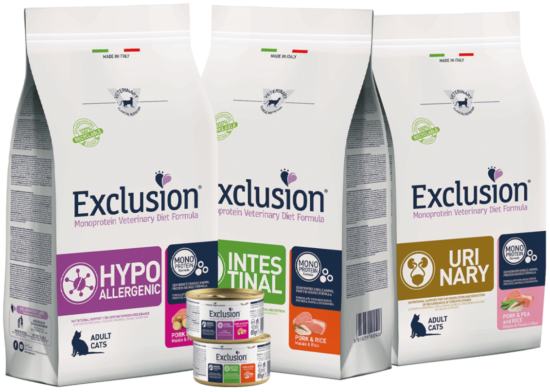 Hrana Exclusion combină ☀️🌴dieta  mediteraneană cu ⚕️👨🏻‍⚕️soluțiile veterinare de top