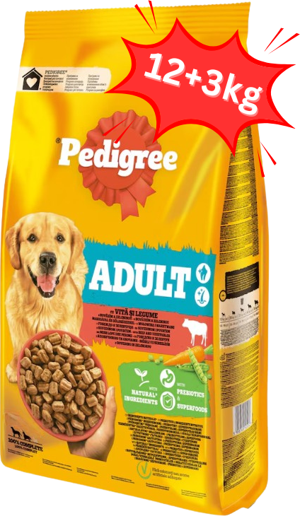 Pedigree Adult hrană uscată cu vită