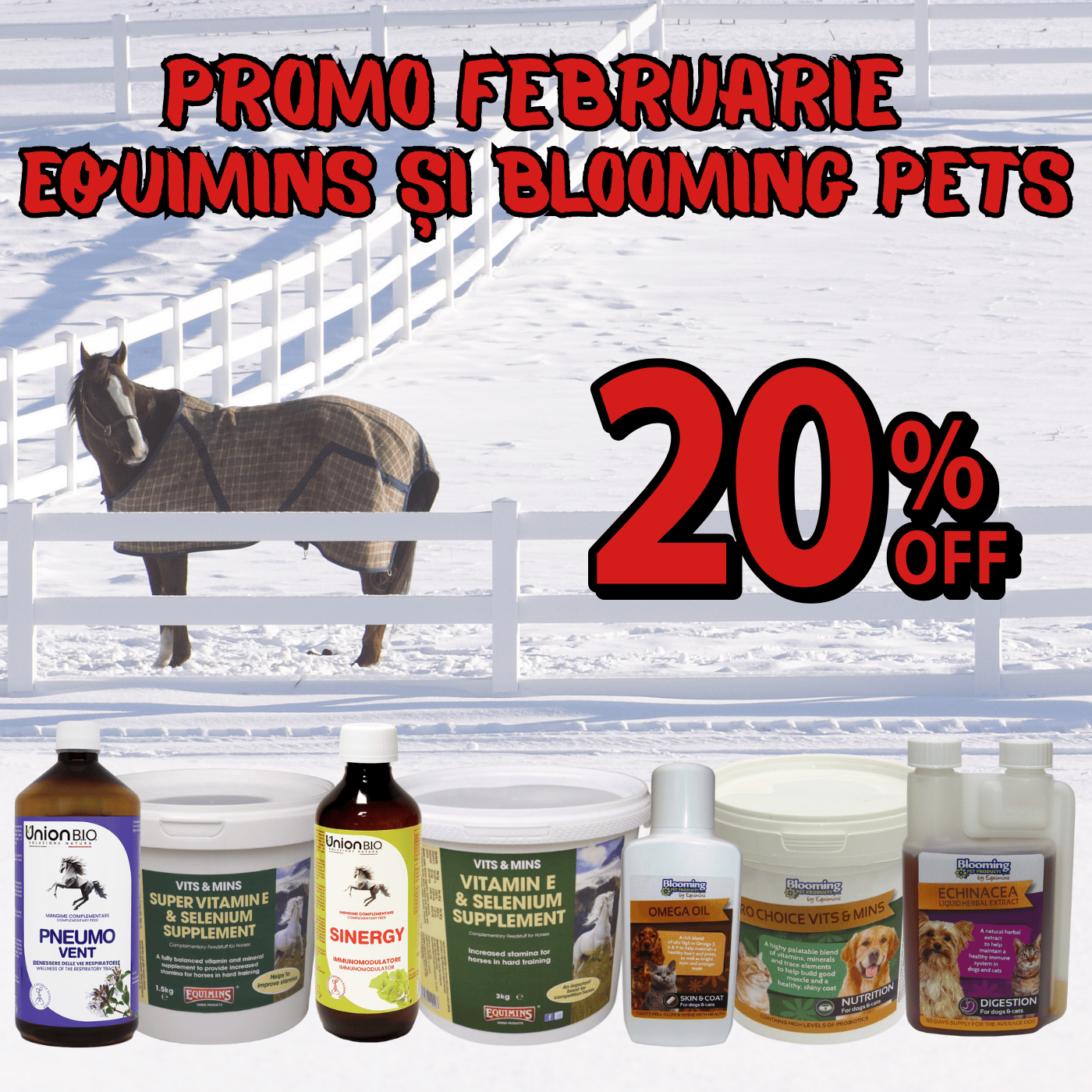 ❄️ Suplimentare de vitamine pentru iarnă la cai, câini și pisici – acum cu 20% reducere!