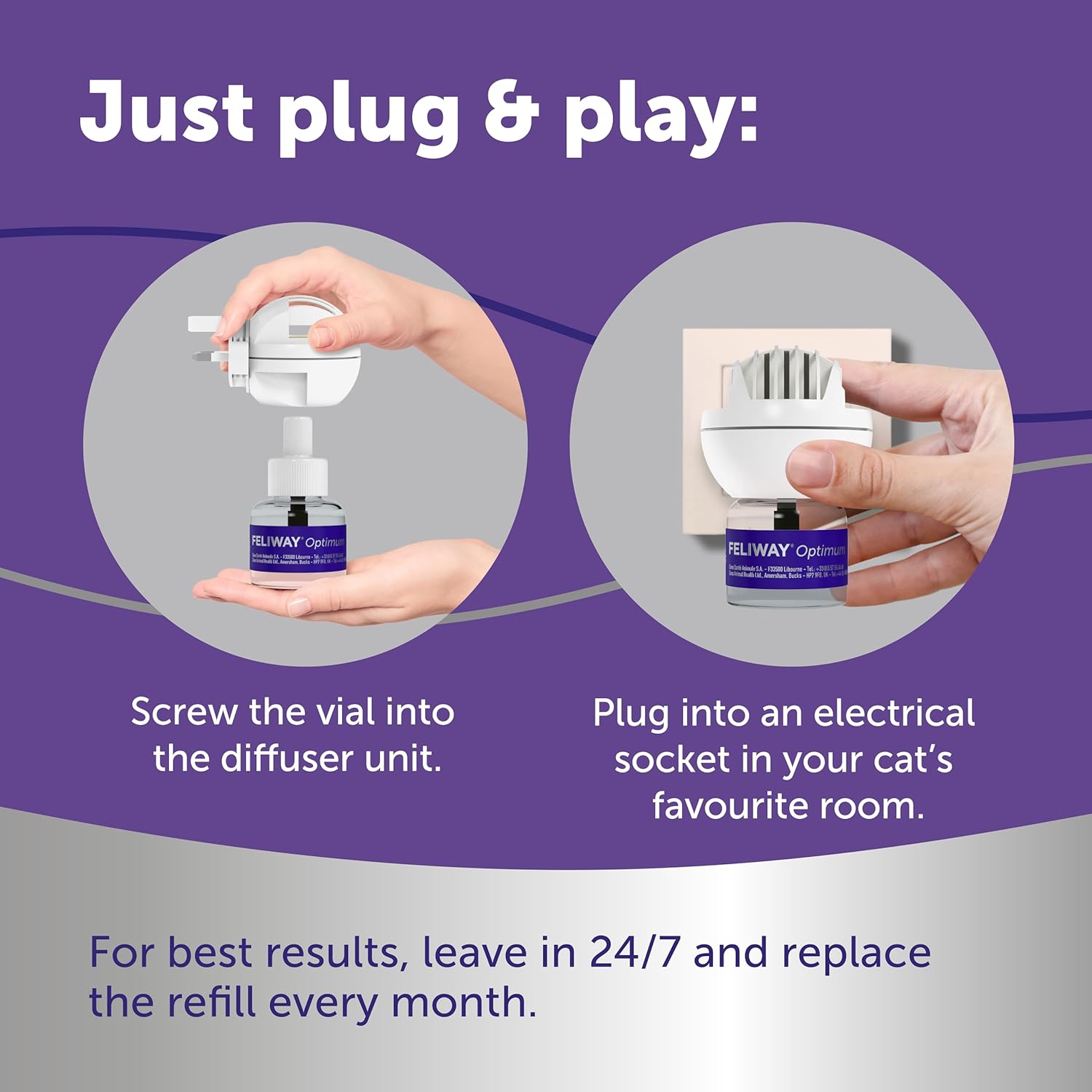 Feliway Optimum difuzor și rezervă pentru pisici - zoom