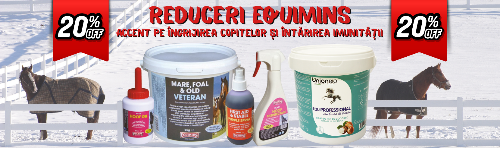 ❄️🐎 Promoția Equimins din ianuarie – accent pe îngrijirea copitelor și întărirea imunității